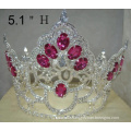 Full Round Pink Stone Pageant Crown